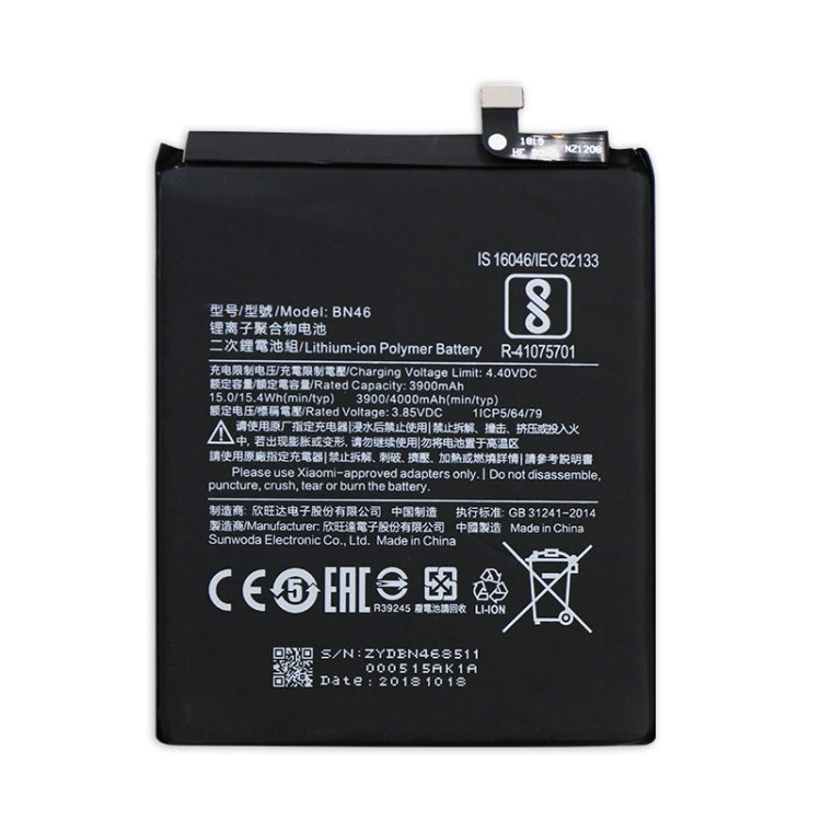 BN46 3900mAh Li-Polymer Battery for Xiaomi Redmi 7 / Redmi Note 6 / Redmi Note 8 / Redmi Note 8T, For Xiaomi Redmi 7