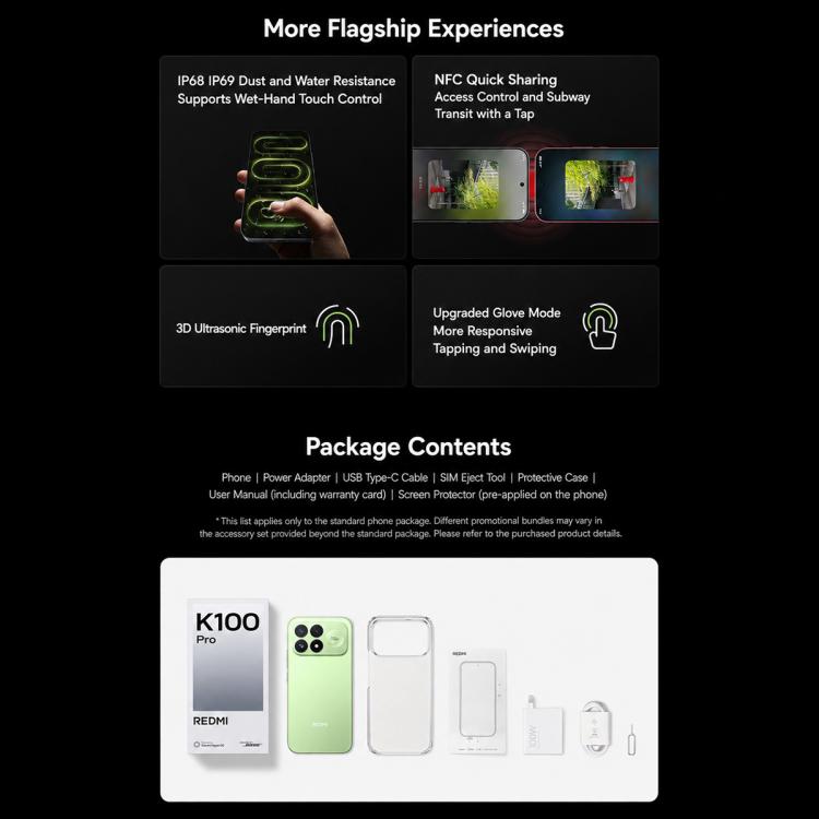 Xiaomi Redmi K100 Pro, 12GB+512GB, 6.59 inch Xiaomi HyperOS 3 Snapdragon 8 Elite V Series Octa Core, NFC, Network: 5G, 12GB+512GB