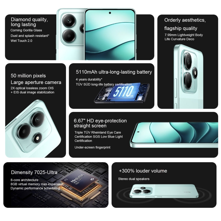 Xiaomi Redmi Note 14 5G, 8GB+256GB, 6.67 inch Xiaomi HyperOS Mediatek Dimensity 7025-Ultra Octa Core, Network: 5G, 8GB+256GB