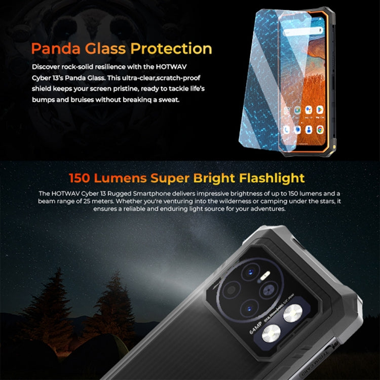 HOTWAV CYBER 13, IP68/IP69K Rugged Phone, 8GB+128GB, 10800mAh, 6.6 inch Android 14.0 Unisoc T606 Octa Core, Network: 4G, NFC, OTG