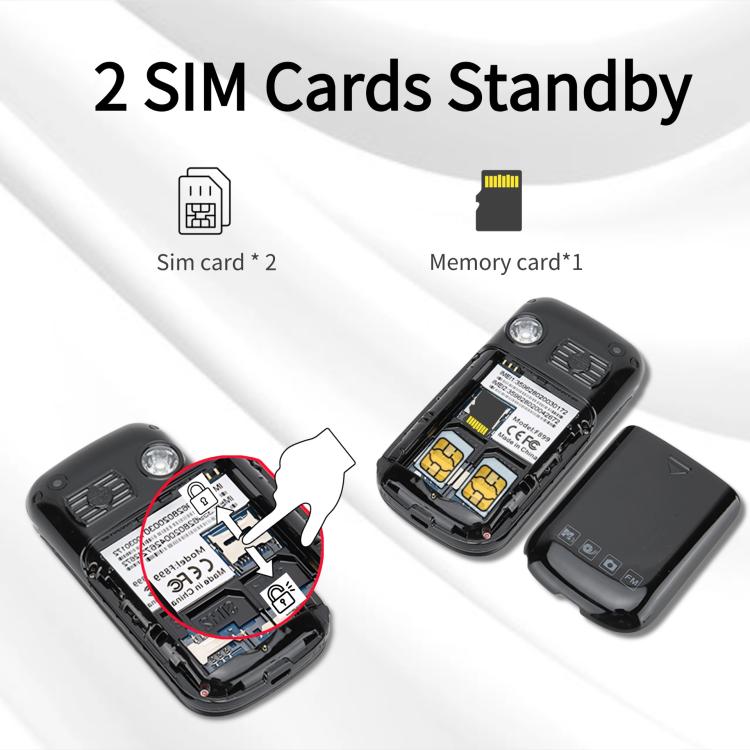 Mafam F899 Flip Phone, 2.4 inch, 32MB+32MB, Support FM, SOS, GSM, Family Number, Big Keys, Dual SIM, UK Plug, UK Plug