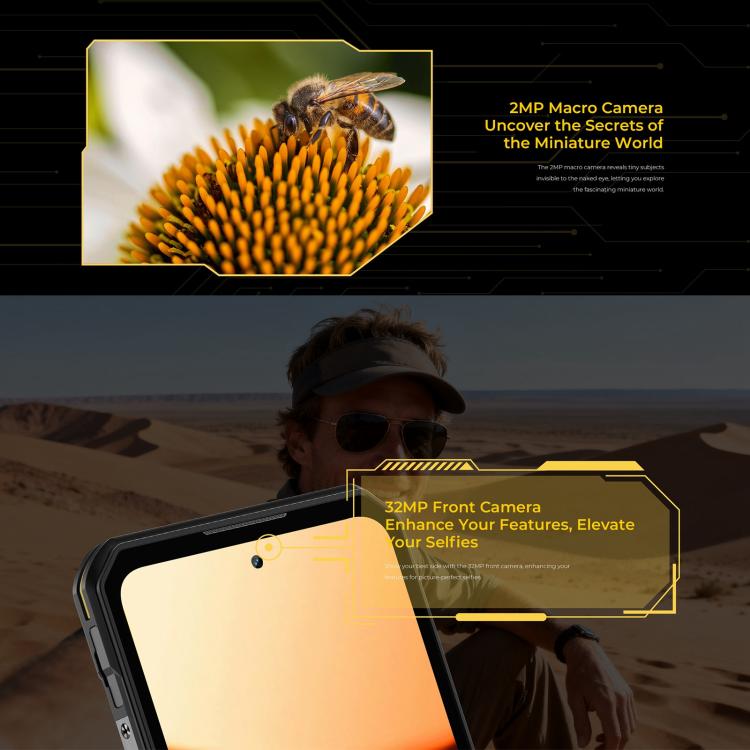Oukitel WP60 Rugged Phone, 8GB+256GB, Night Vision, 108MP Camera, Side Fingerprint, 7.2 inch Android 15 MediaTek Dimensity 7025 Octa Core, NFC, OTG, Network: 5G, 8GB+256GB