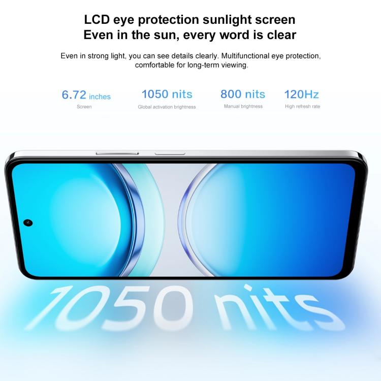 vivo Y300t, 8GB+128GB, Face ID / Side Fingerprint,  6.72 inch Android 15 OriginOS 5 Dimensity 7300 Octa Core, OTG, NFC, Network: 5G, 8GB+128GB