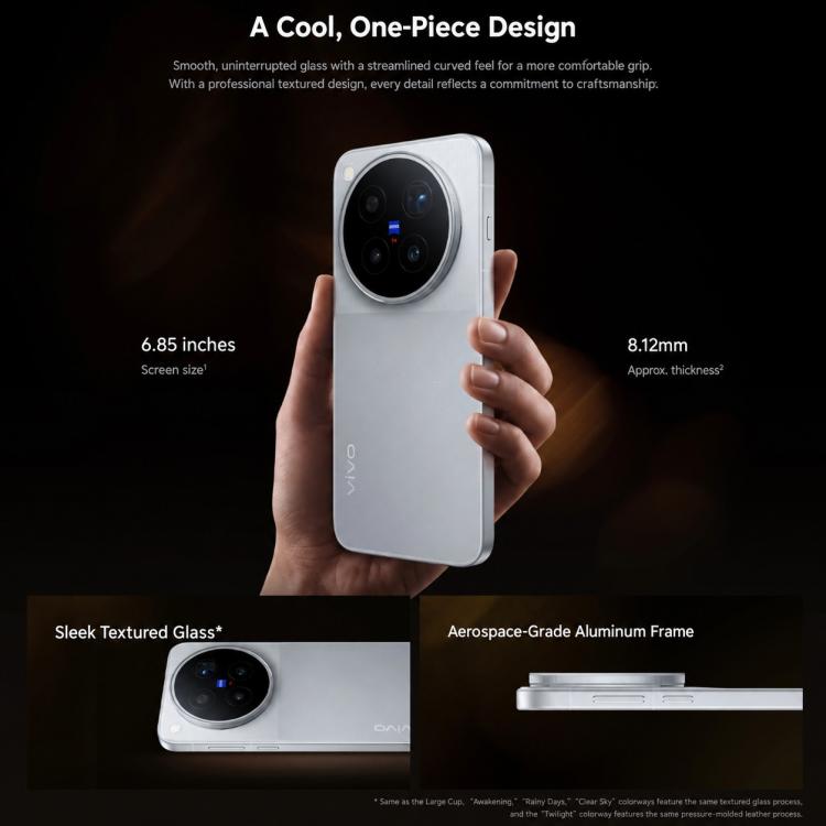 vivo X500 Pro Max, 12GB+256GB, 3D Ultrasonic Fingerprint,  6.85 inch OriginOS 7 Android 17 Dimensity 9600 Pro Octa Core, OTG, NFC, Network: 5G, 12GB+256GB
