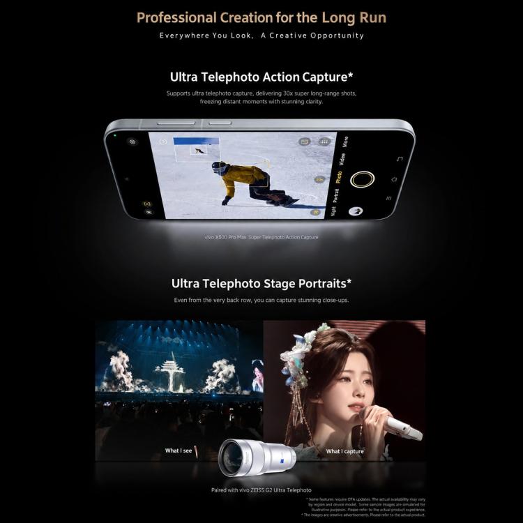 vivo X500 Pro Max, 12GB+256GB, 3D Ultrasonic Fingerprint,  6.85 inch OriginOS 7 Android 17 Dimensity 9600 Pro Octa Core, OTG, NFC, Network: 5G, 12GB+256GB