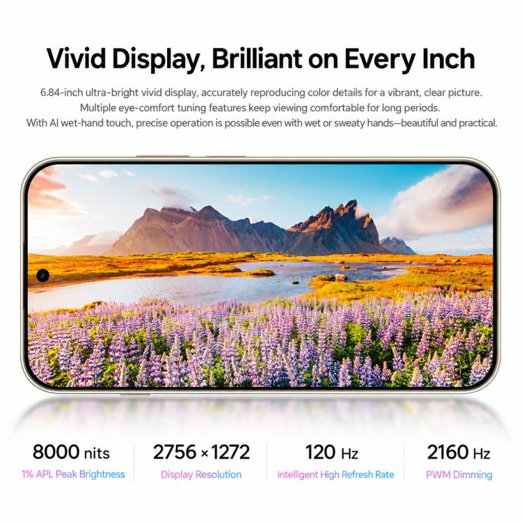 Huawei nova 16 SE, 8GB+256GB, Side Fingerprint Identification, 6.84 inch HarmonyOS 6.1 Kirin 8020 Octa-core, NFC, OTG, Not Support Google Play, 8GB+256GB