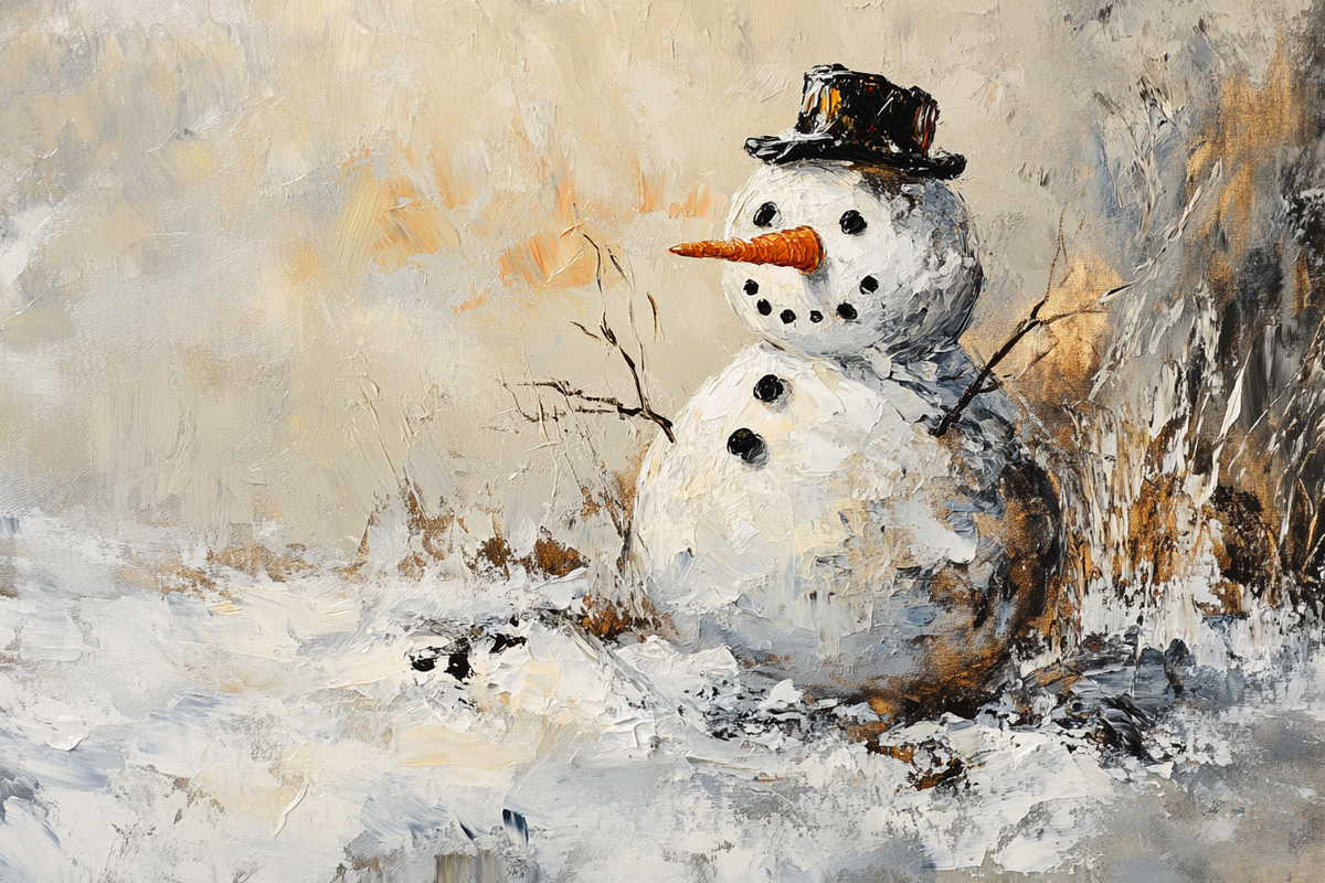 Melting Snowman Canvas