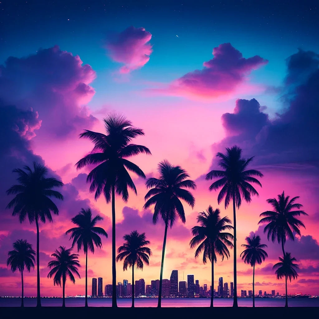 Miami Twilight Cotton Cushion