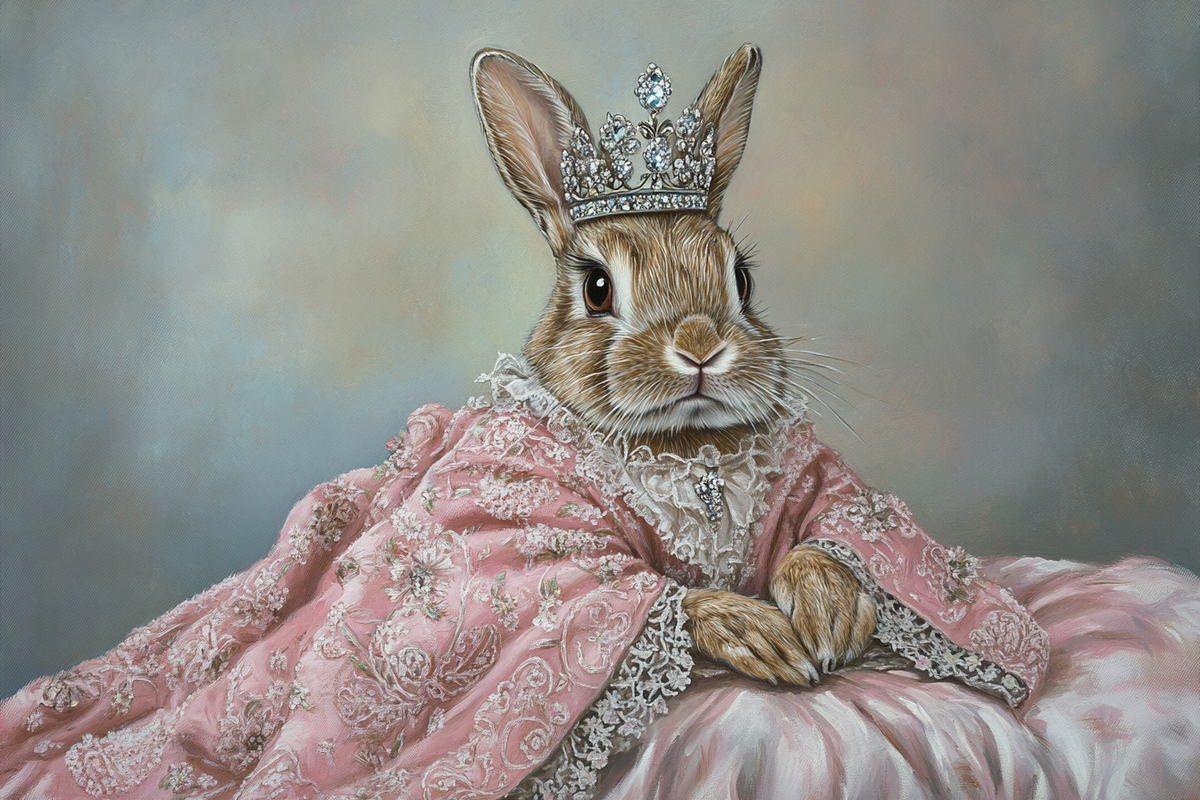 Miniature Rabbit Regal Canvas