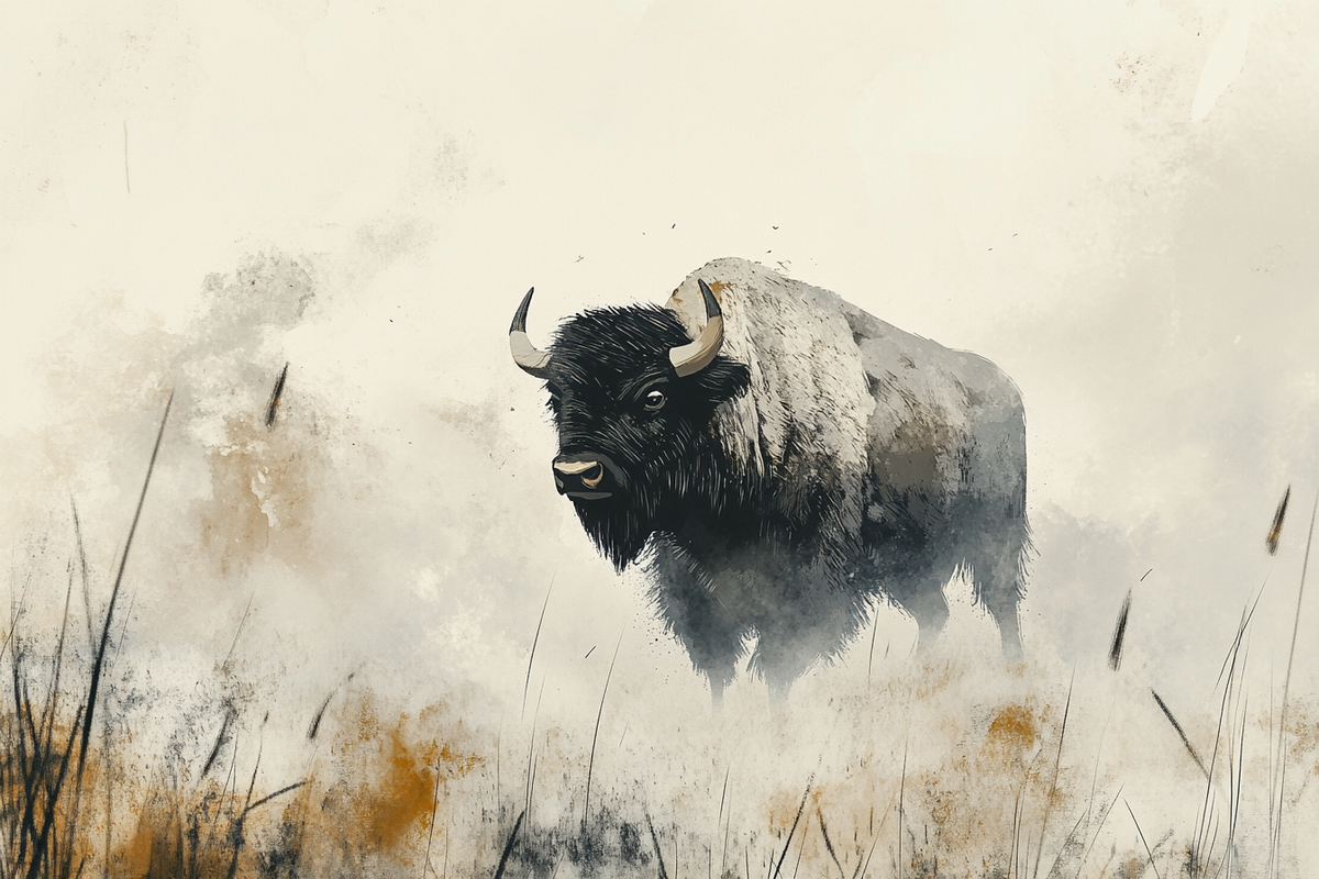 Misty Bison Canvas