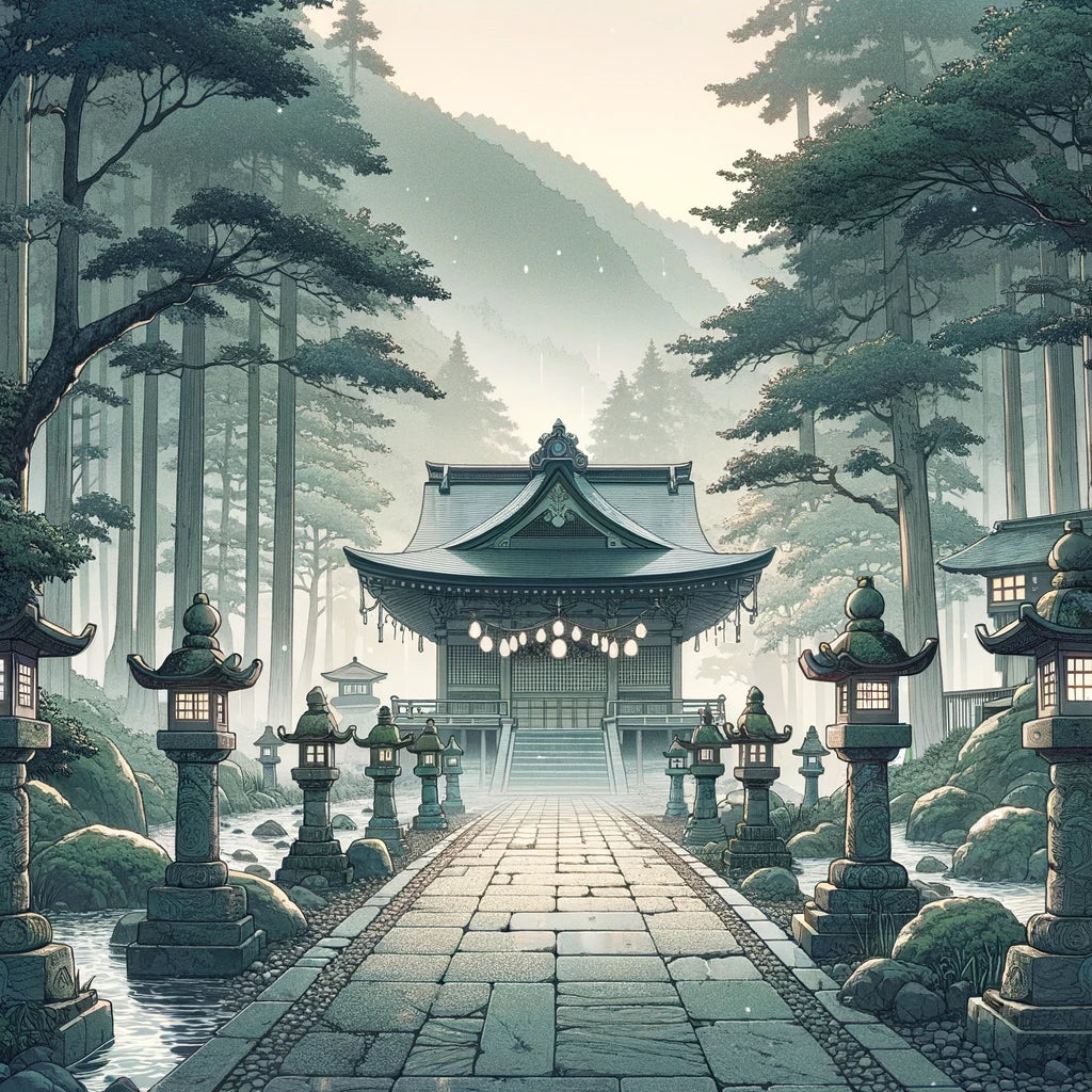 Misty Shrine Canvas