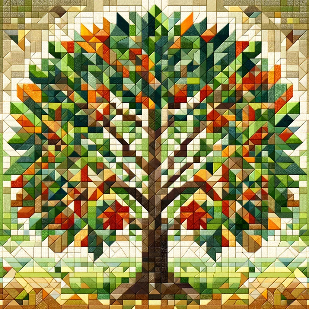 Modern Mosaic Arboreal Canvas