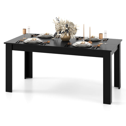 Modern Rectangular Kitchen Table for Breakfast Nook, Kitchen-Black