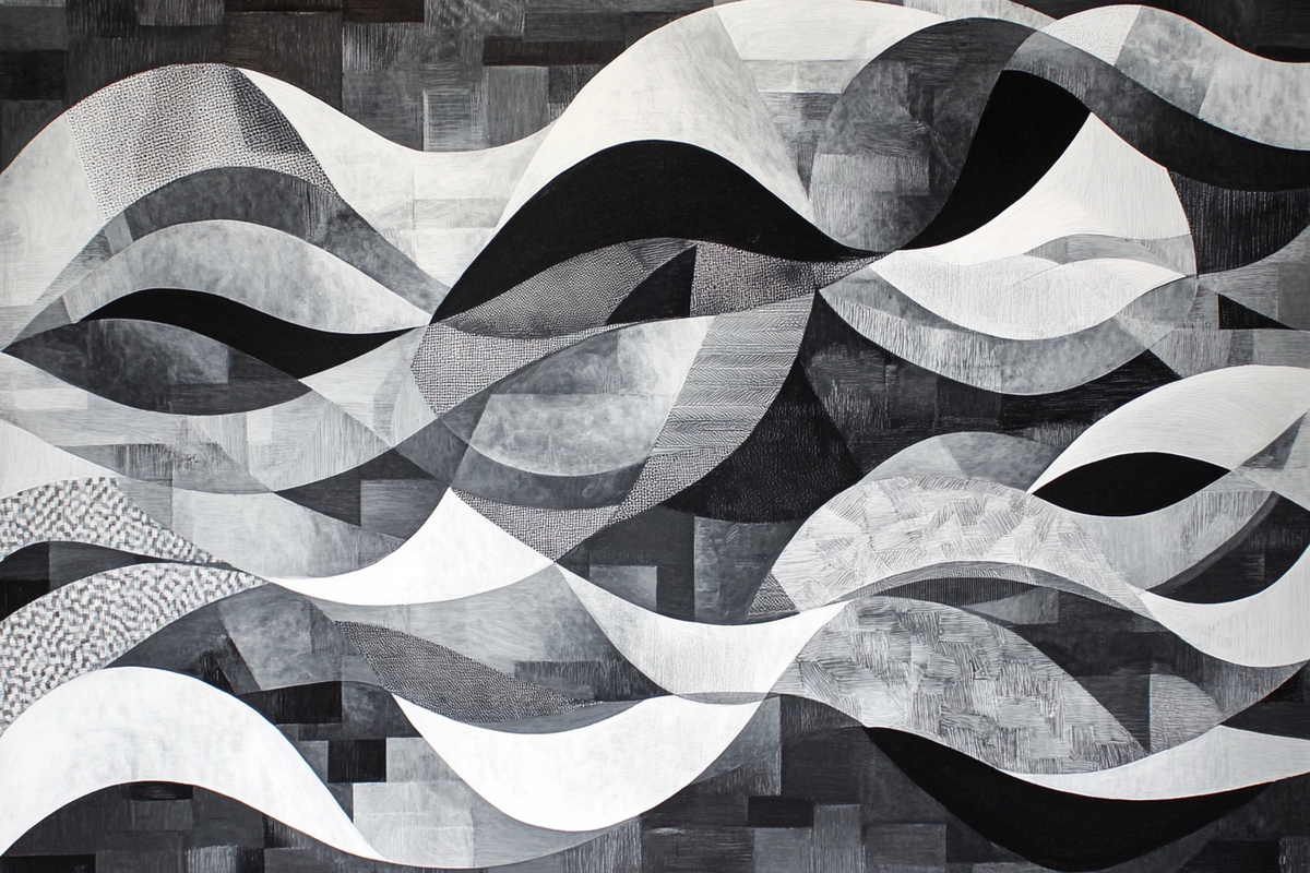 Monochromatic Waves Canvas