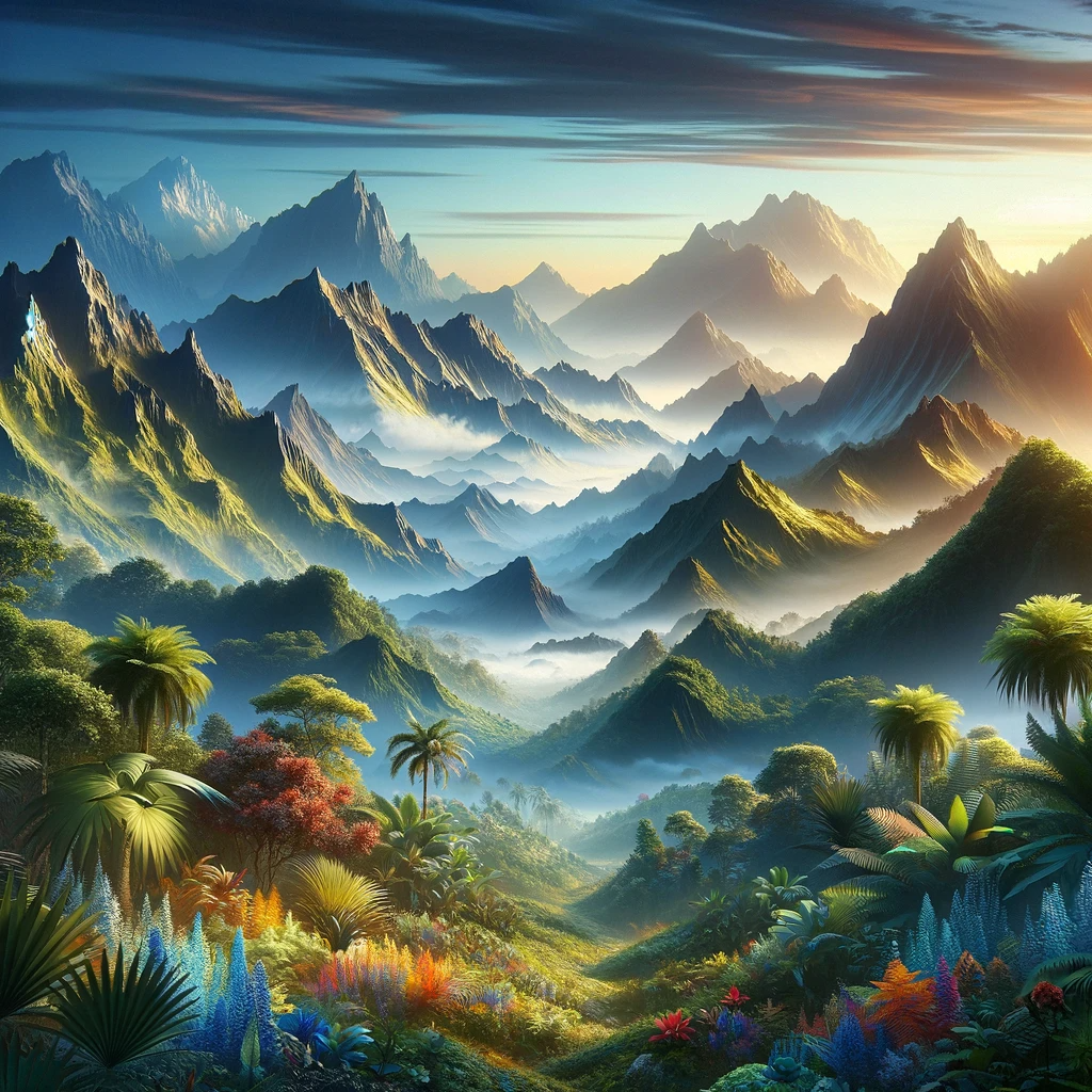 Mountain Tropics Symphony Canvas