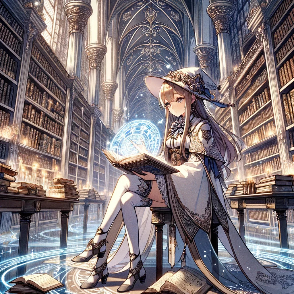 Mystical Library Guardian Canvas