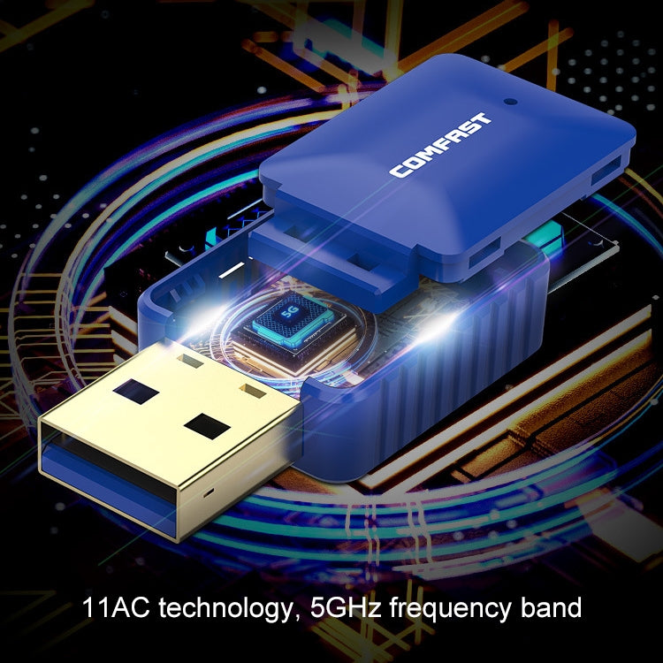 COMFAST CF-726B 650Mbps Dual-band Bluetooth Wifi USB Network Adapter Receiver, CF-726B