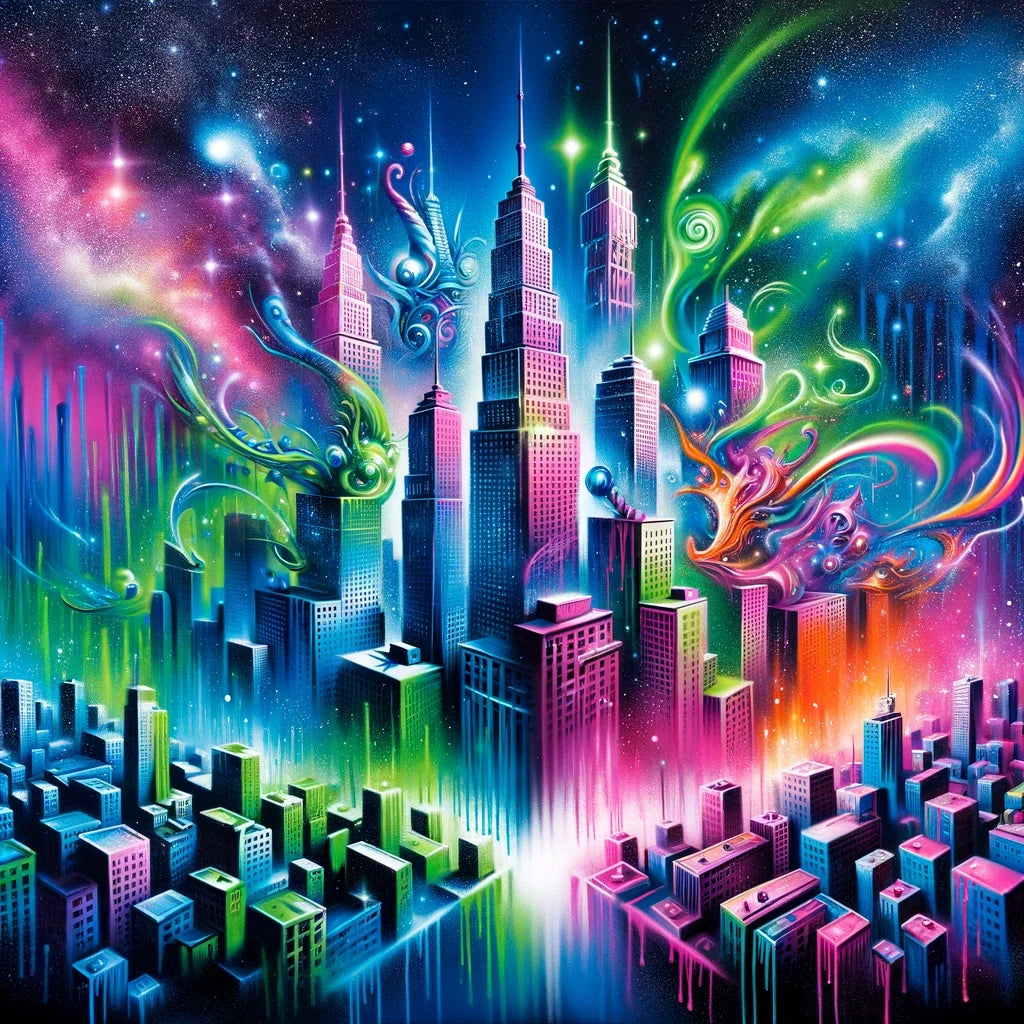 Neon Dreamscape Canvas
