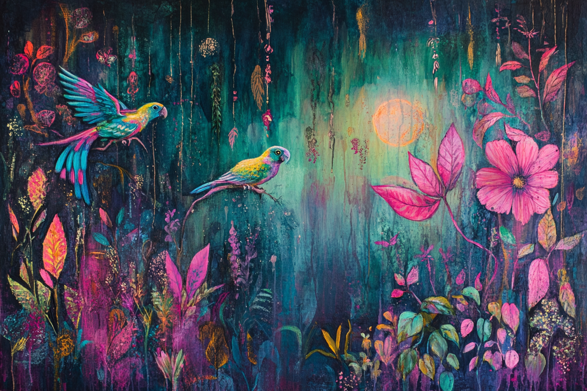 Neon Jungle Canvas