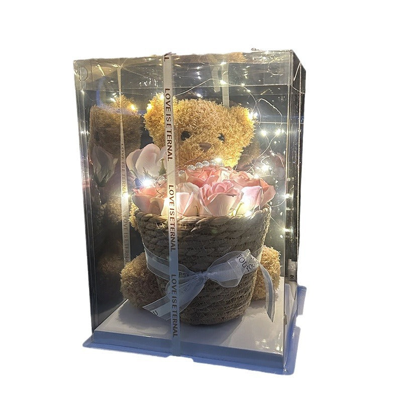 Mother's Day Internet Celebrity Doll Teddy Bear Rose Basket