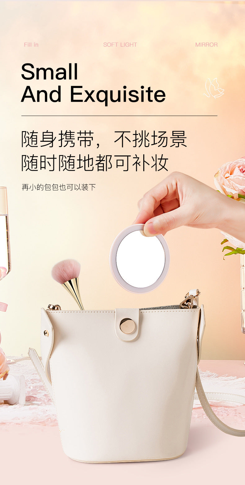 Led Makeup Mirror with Lamp Desktop Desktop Makeup Shell Mirror Holiday Gift for Girlfriend Dressing Mirror