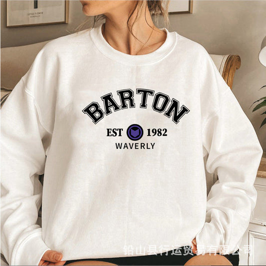 Women's Thickened Letter Print Crew Neck Sweatshirt