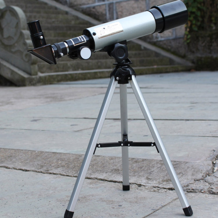 F36050 Portable Professional High Definition High Times Espace Astronomical Telescope Spotting Scope with Aluminum Alloy Tripod(Silver), F36050