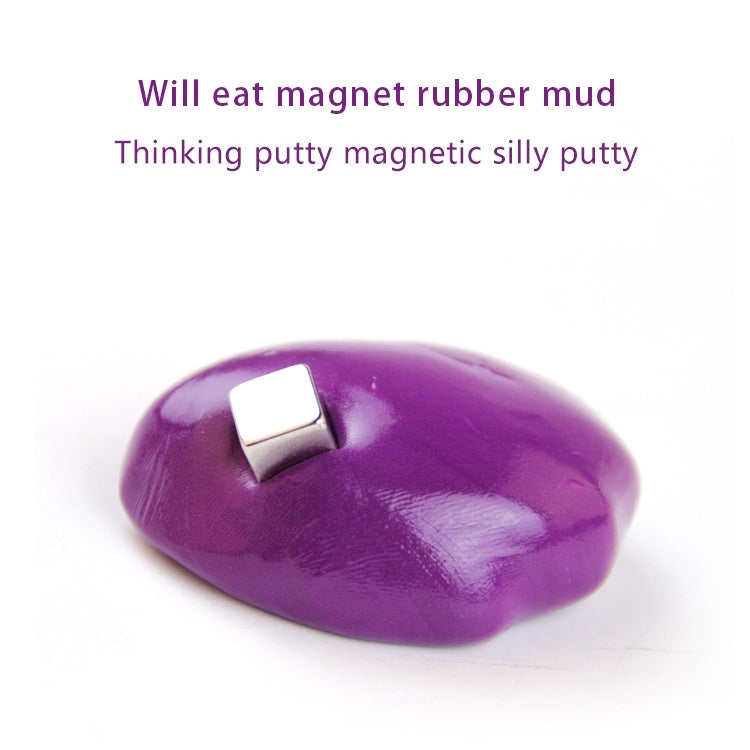 DIY Plasticine Slime Magnetic Rubber Mud Stress Reducer Anti-Anxiety Bouncing Putty Magic Clay Education Toy for Kids and Adults, Big Iron Box Size: 8x2.5cm