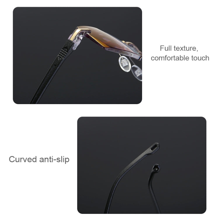 Rimless Anti Blue-ray Blue Film Lenses Presbyopic Glasses, +1.50D, +1.50D