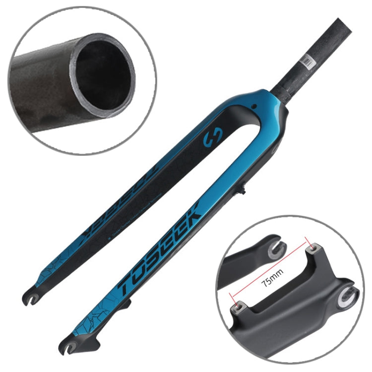 TOSEEK Ultra Light 29 Inch 435mm Mountain Bike Full Carbon Front Fork Straight Head Tube Disc Brake, 29 Inch 435mm