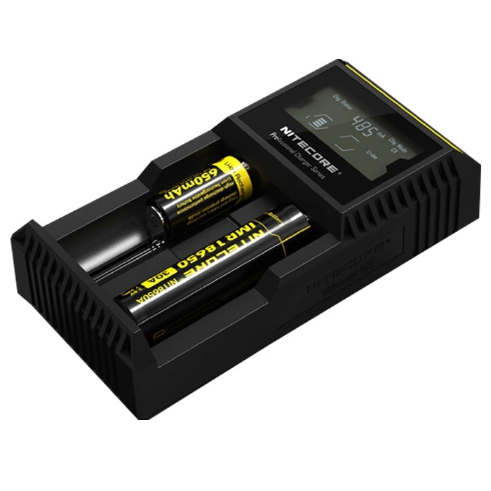 Nitecore D2 Intelligent Digi Smart Charger with LED Indicator for 14500, 16340 (RCR123), 18650, 22650, 26650, Ni-MH and Ni-Cd (AA, AAA) Battery, D2