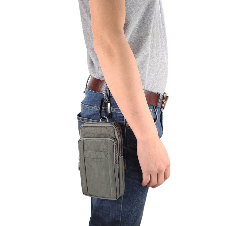 Outdoor Phone Carrying Case Pouch Nylon Crossbody Shoulder Cell Phone Holster Waist Belt Wallet Bag with Carabiner