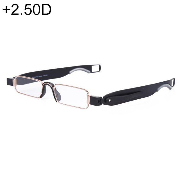 Portable Folding 360 Degree Rotation Presbyopic Reading Glasses with Pen Hanging, +2.50D, +2.50D
