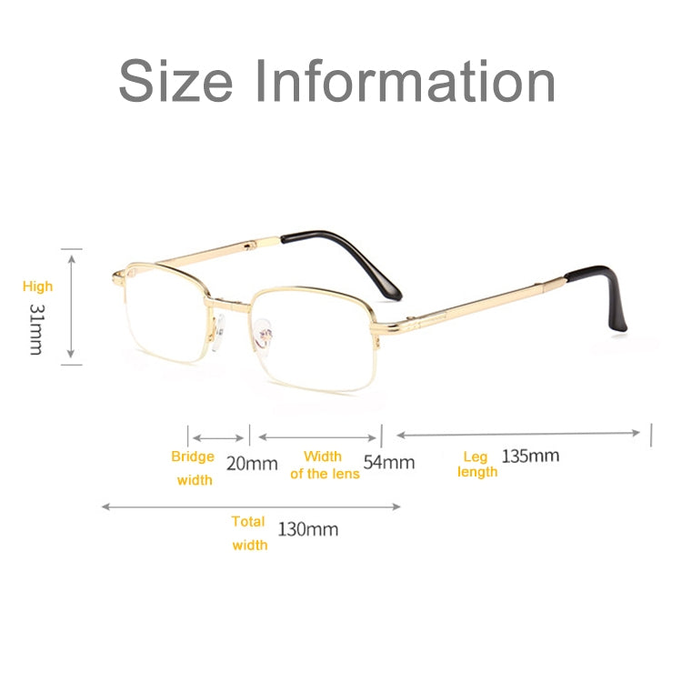 Folding Anti Blue-ray Presbyopic Reading Glasses with Case & Cleaning Cloth, +4.00D, +4.00D