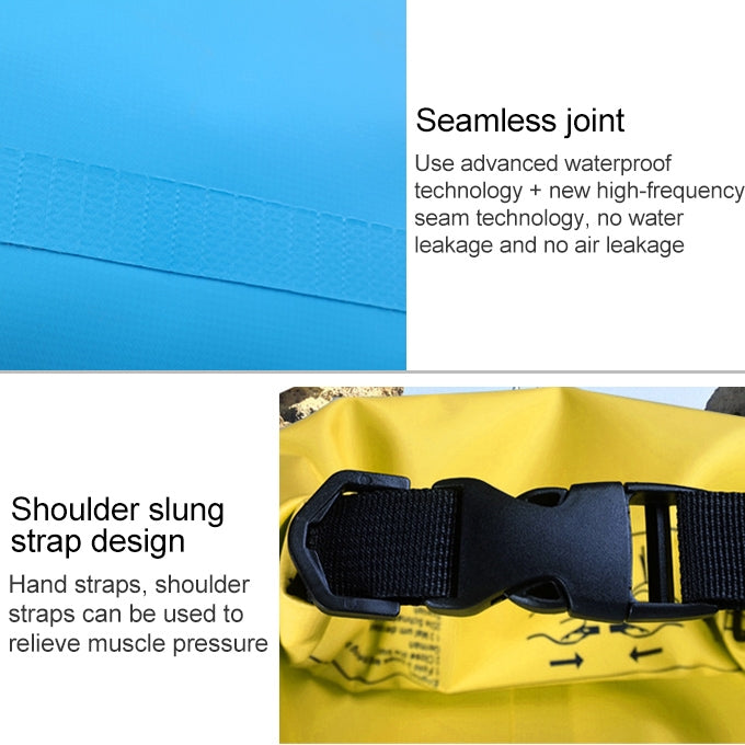 Outdoor Waterproof Dry Dual Shoulder Strap Bag Dry Sack PVC Barrel Bag, Capacity: 10L, 10L