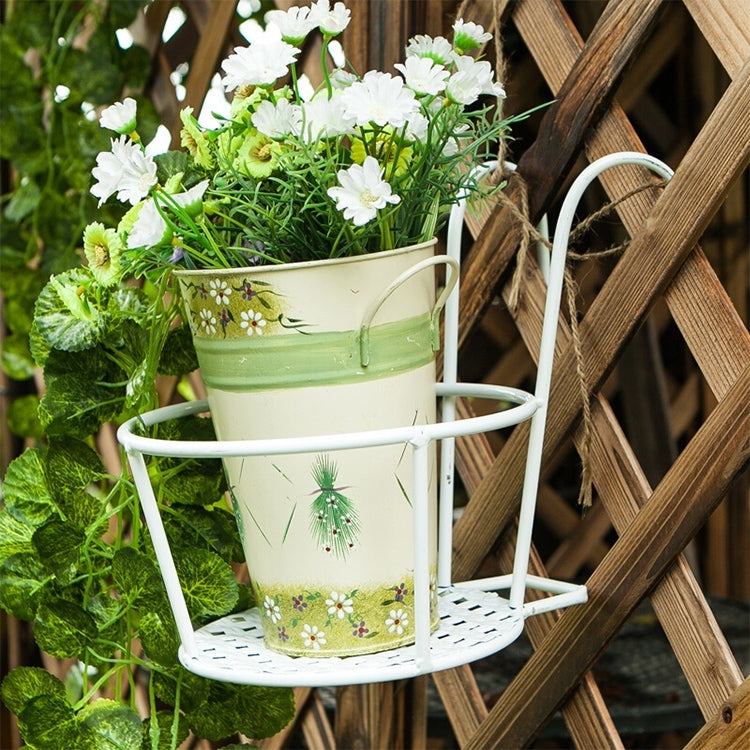 Iron Metal Railing Potted Plant Shelves Hanging Flowerpot Rack
