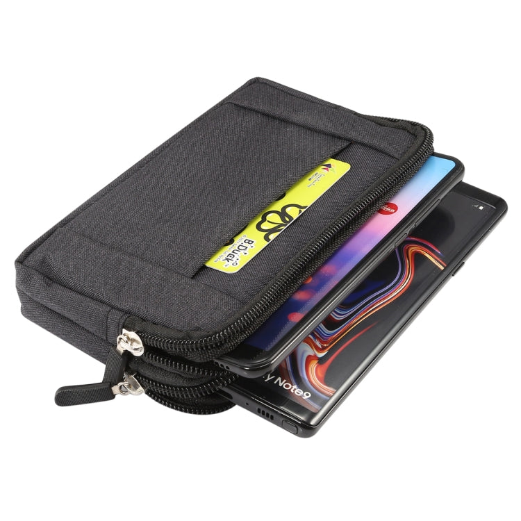 Sports Denim Universal Phone Bag Waist Bag for 5.5~6.3 inch Smartphones, Size: L, L
