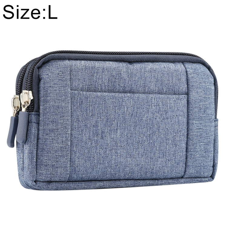 Sports Denim Universal Phone Bag Waist Bag for 5.5~6.3 inch Smartphones, Size: L, L