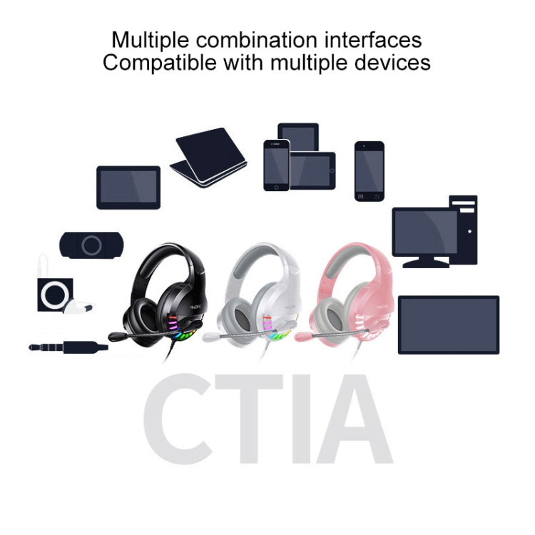 YINDIAO Q2 Head-mounted Wired Gaming Headset with Microphone, Version: Dual 3.5mm + USB, Q2 Dual 3.5mm + USB(White)