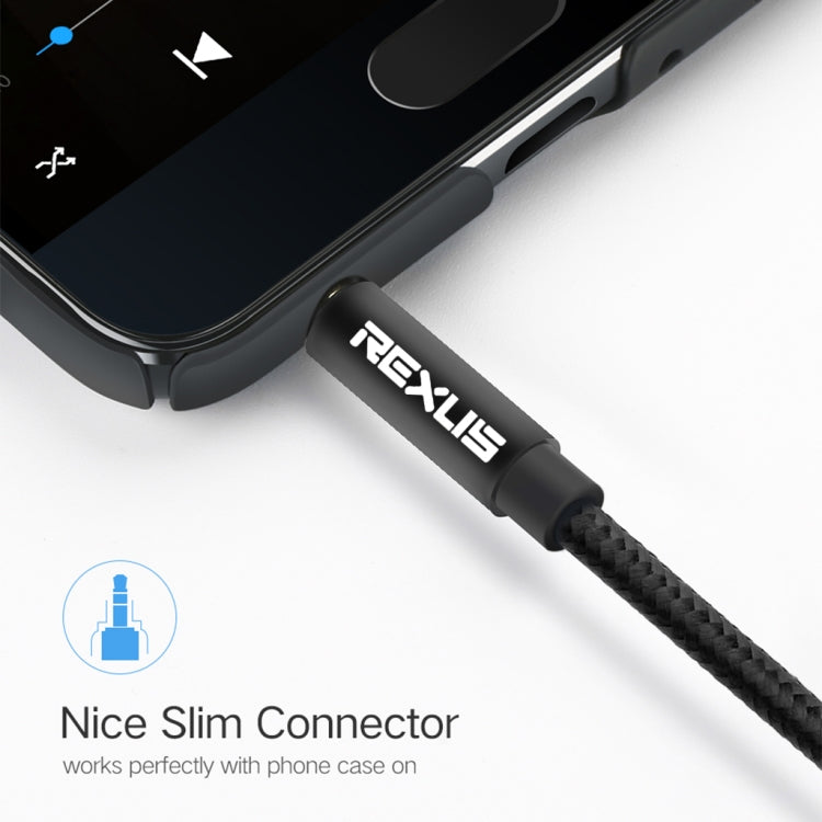 REXLIS 3629 3.5mm Male to Male Car Stereo Gold-plated Jack AUX Audio Cable for 3.5mm AUX Standard Digital Devices, Length: 1.8m, Length: 1.8m