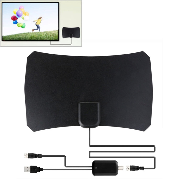 50 Miles Range 25dBi High Gain Digital Indoor HDTV Antenna with 3m Coaxial Cable, 50 Miles 25dBi Black