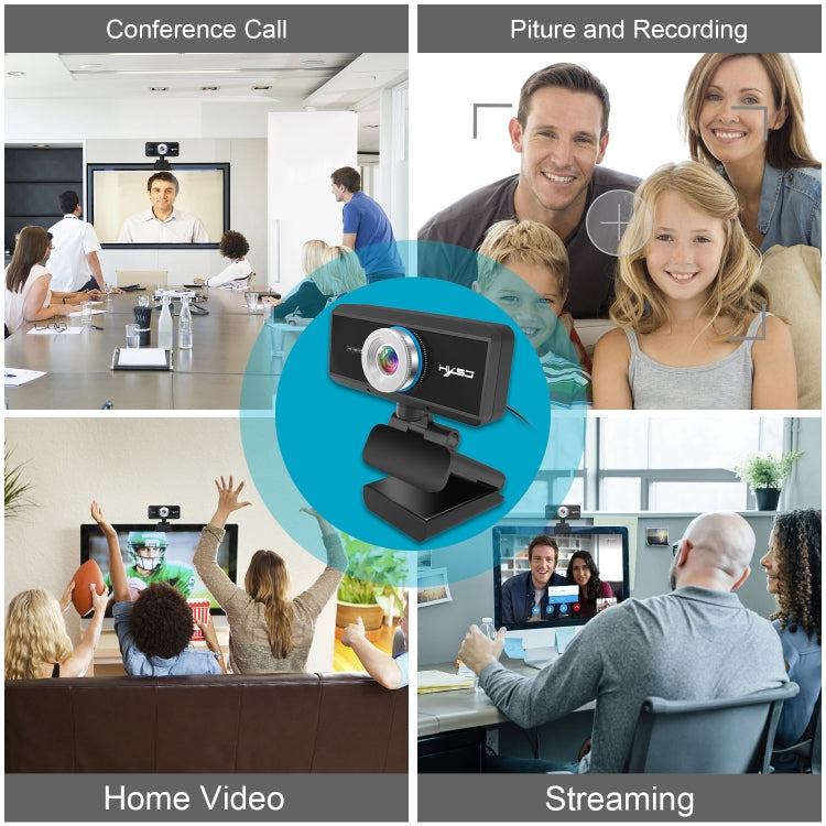 HXSJ S4 1080P Adjustable 180 Degree HD Manual Focus Video Webcam PC Camera with Microphone