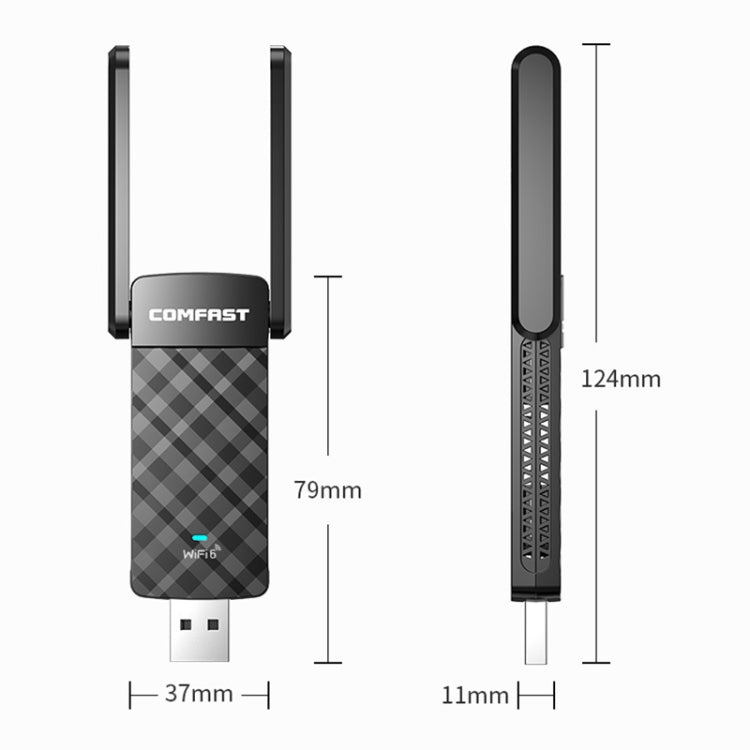 COMFAST C-952AX V2 1800Mbps Dual Band Wireless Network Card WiFi6 USB Adapter, CF-952AX V2