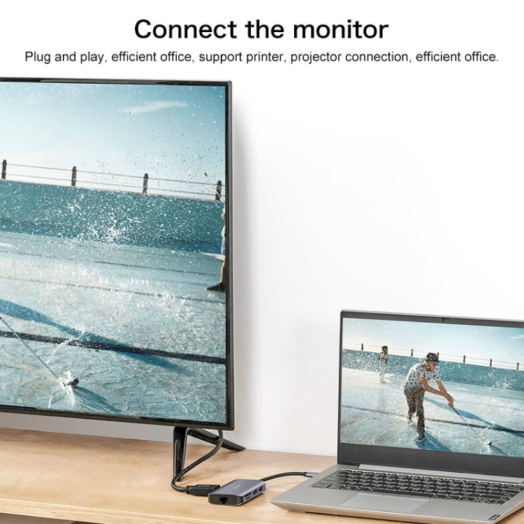 Lenovo F1-C08 8 In 1 Type-C / USB-C to HDMI Multi-function Converter Hub, F1-C08