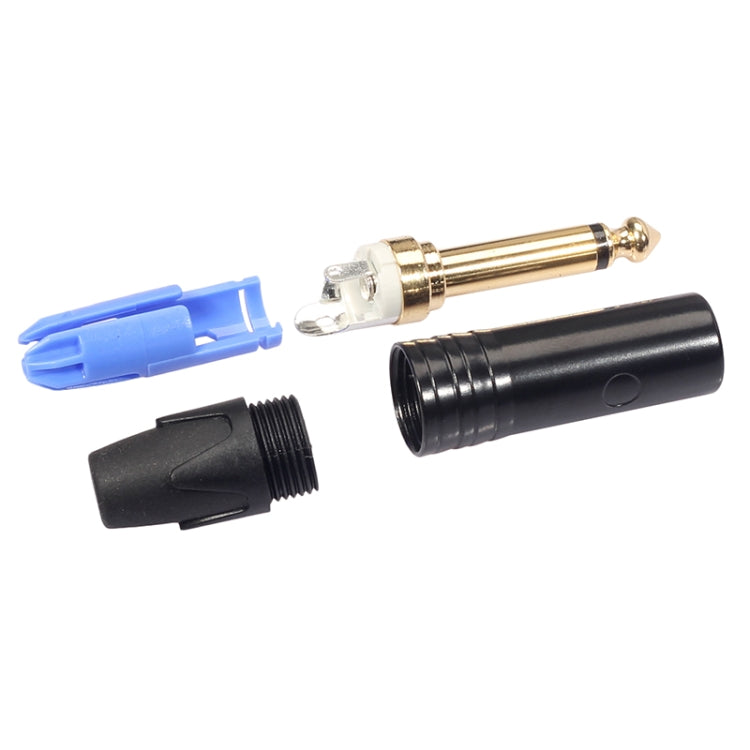 10 PCS TC202 6.35mm Gold-plated Mono Sound Welding Audio Adapter Plug