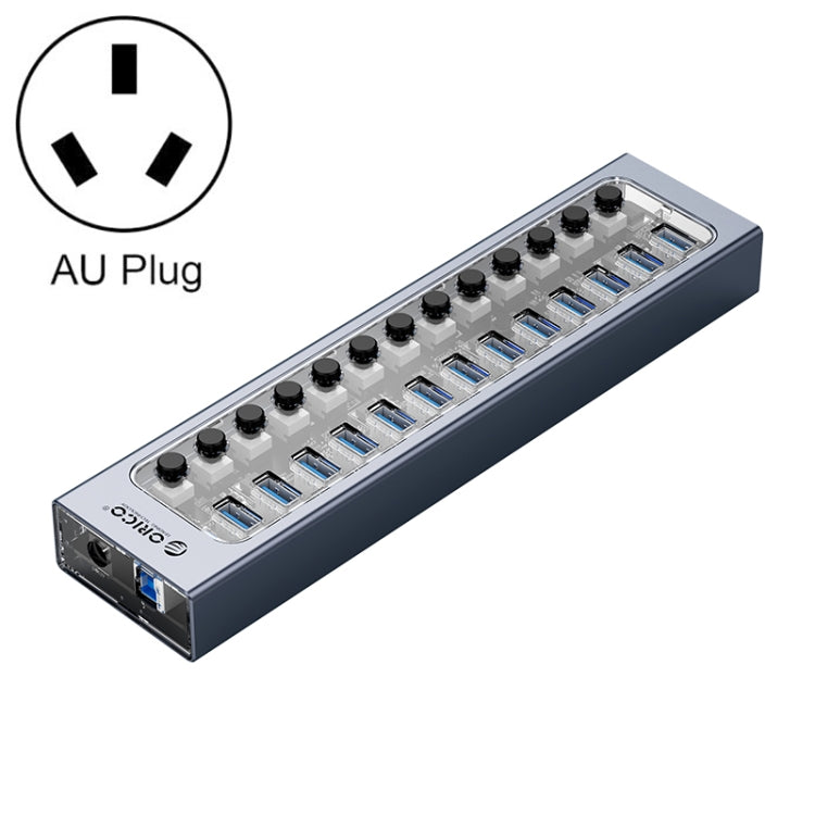 ORICO AT2U3-13AB-GY-BP 13 Ports USB 3.0 HUB with Individual Switches & Blue LED Indicator, US Plug, 13AB