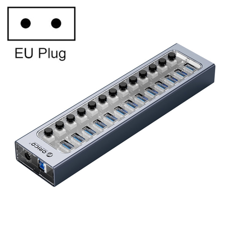 ORICO AT2U3-13AB-GY-BP 13 Ports USB 3.0 HUB with Individual Switches & Blue LED Indicator, US Plug, 13AB