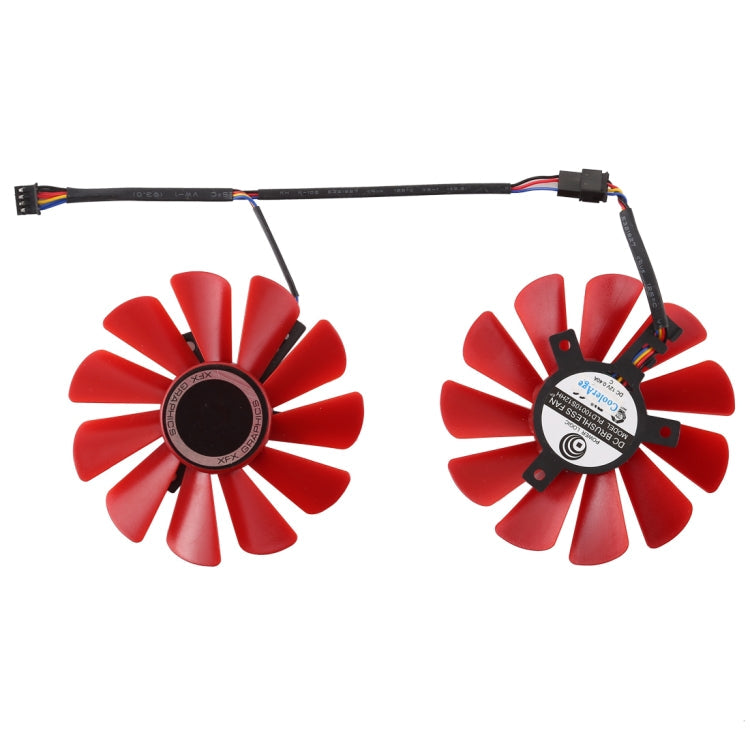 FDC10U12S9-C 0.45amp 4 Pin Graphics Video Card Cooling Fans for XFX RX 560D RX 570 RX 580 RX Vega, Diameter: 85mm, Pairs, FDC10U12S9-C