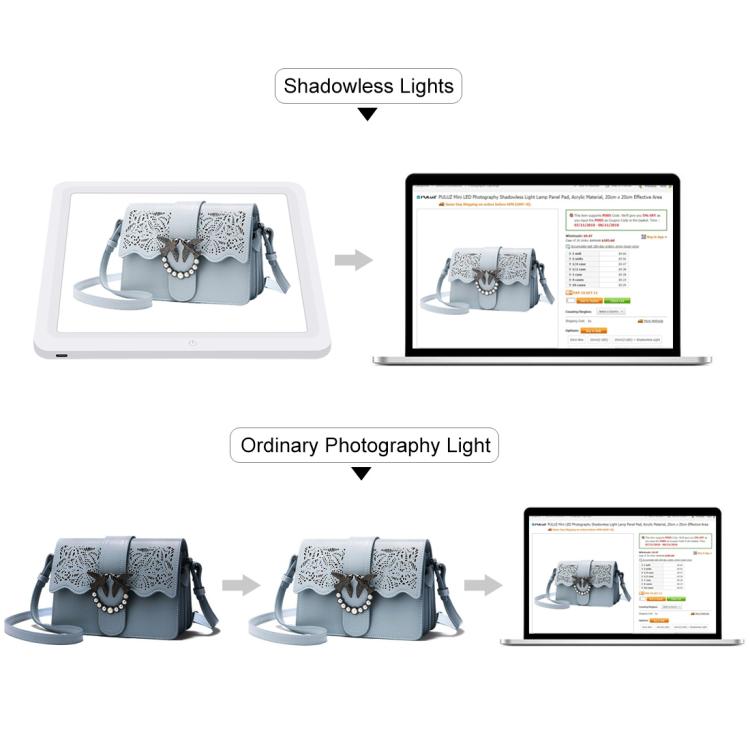 PULUZ 25cm Folding Portable High CRI Ring LED Photo Lighting Studio Tent Box + Shadowless Light Lamp Panel Pad with 12 Colors Backdrops, Size: 25cm x 25cm x 25cm, 25cm High CRI Box + Shadowless Light