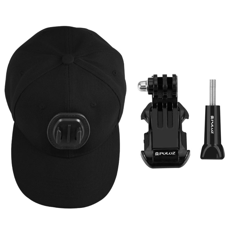 PULUZ Baseball Hat with J-Hook Buckle Mount & Screw for GoPro, DJI OSMO Action and Other Action Cameras, Baseball Hat Black Color, Baseball Hat Red Color, Baseball Hat Dark Blue Color